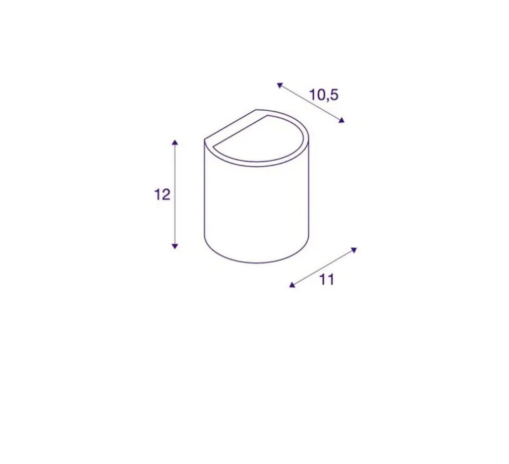 Applique, plâtre, prêt à peindre, Plastra 104, blanc, Ø11cm, H12cm - SLV