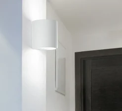 Applique*Nedgis Applique plâtre, Vertbois, prêt à peindre, Kenza, , Ø11cm, H11,5cm - blanc