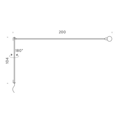 Applique, Potence Pivotante, noir, Charlotte Perriand, LED, 2700K, 900lm, L200cm, H104cm - Nemo Lighting