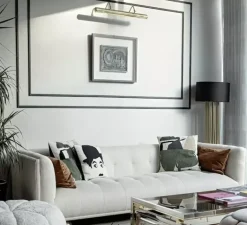 Applique*Mullan Lighting Applique pour tableau, Dublin, satiné, L20cm, H13cm - laiton