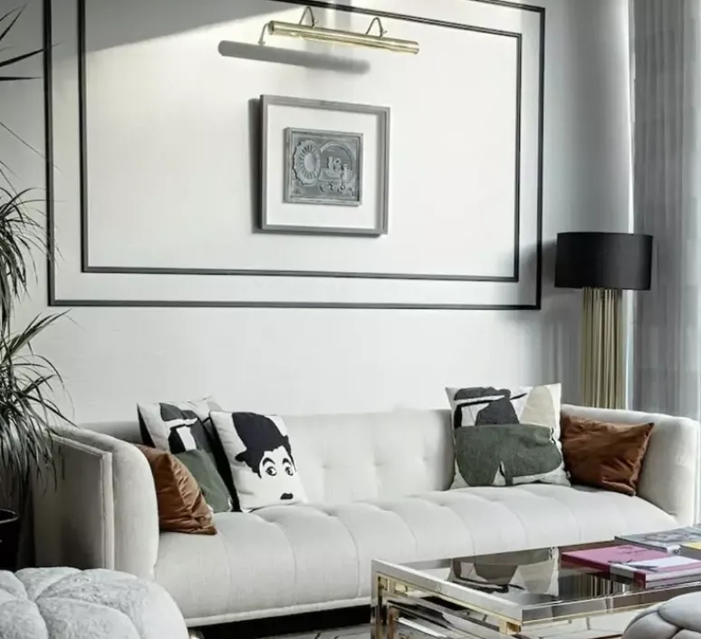 Applique*Mullan Lighting Applique pour tableau, Dublin, satiné, L20cm, H13cm - laiton