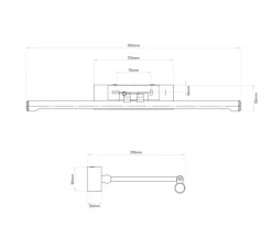 Applique*Astro Applique pour tableaux, Goya 460 Led, , LED, dim, 2700k, 821 lm, L46cm, H5,6cm - chrome poli