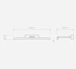 Applique*Astro Applique pour tableaux, Goya 760 Led, , LED, 2700K, 1109 lm, L76cm, H5,6cm - laiton antique brossé