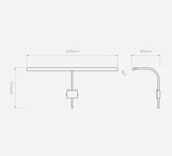Applique*Astro Applique pour tableaux, Mondrian 600 montée sur cadre, , LED, dim, 2700K, 214 lm, L60cm, H26,5cm - noir mat