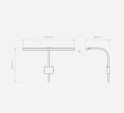 Applique*Astro Applique pour tableaux, Mondrian 400 montée sur cadre, , LED, dim, 2700K, 127 lm, L40cm, H26,5cm - noir mat