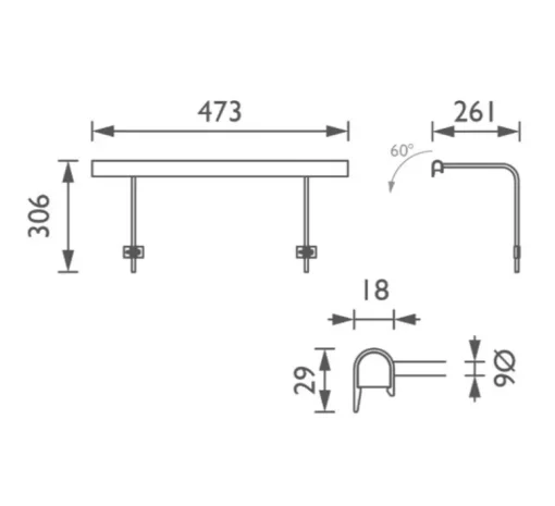 Applique*John Cullen Applique pour tableaux, Wallace 45, , LED, dim, 2700K, 464 lm, L47,3cm, H30,6cm - bronze