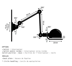 Enfants|Applique*Jieldé Applique, Signal 2 bras, SI331,, L70cm, H30cm - bleu pastel