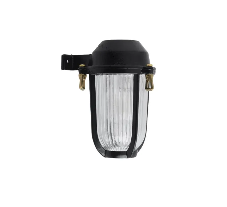 Applique*Zangra Applique étanche, Light.o.005, laiton , IP64, H18cm, L11,5 cm- noir