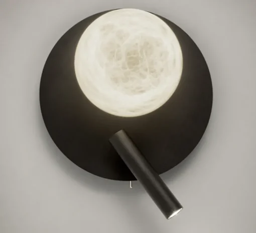 Applique*Alma light Applique, Tribeca avec bras de lecture, albâtre, , LED, 2700K, 270lm, Ø20cm, H25cm - noir