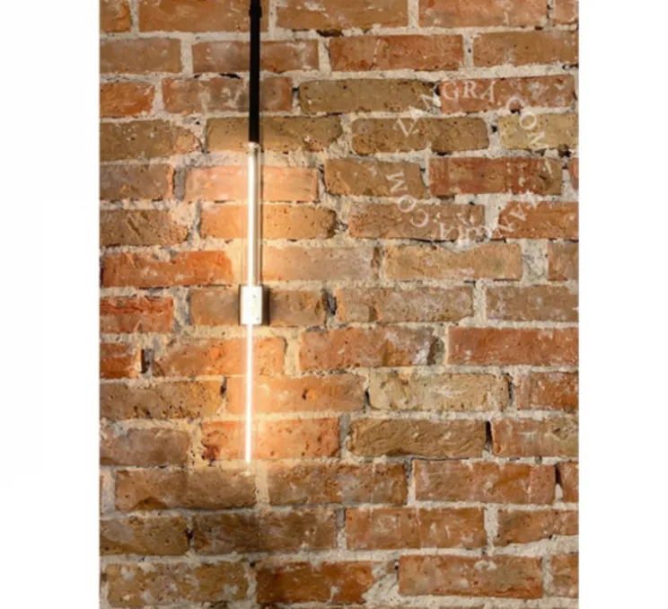 Applique, tubulaire, métal chromé, ampoule filament transparent, Ø3cm, H30cm - Zangra