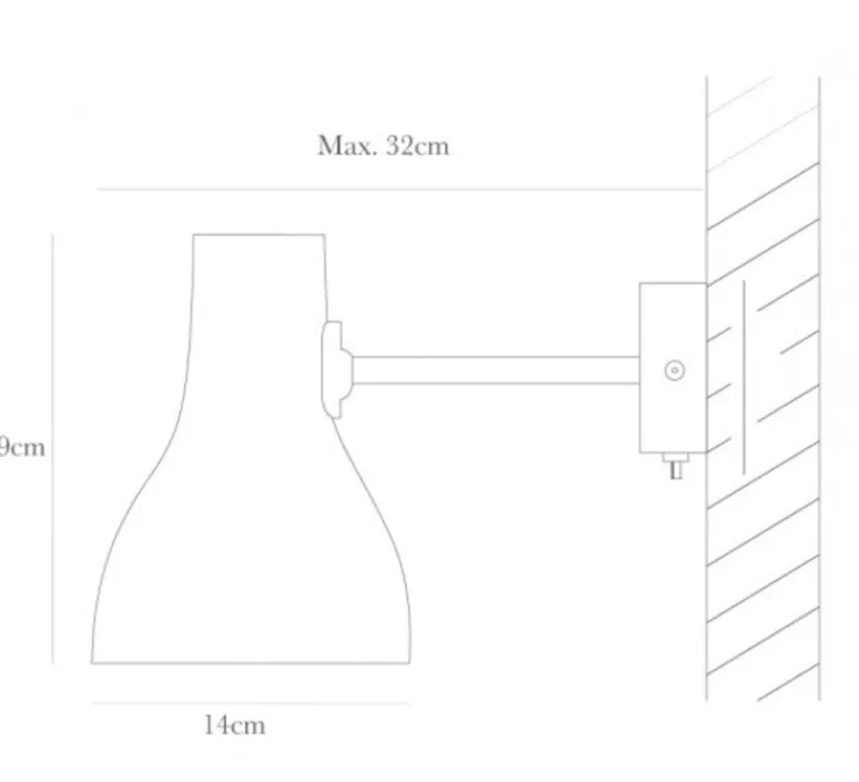 Applique*Anglepoise Applique, Type 75, mini, , interrupteur, Ø13cm, H19cm - noir