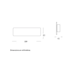 Applique, Vertbois, plâtre, prêt à peindre, Anaïs S, blanc, LED, 3000/4000K, 680 lm, L22cm, H8cm - Nedgis