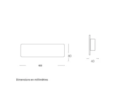 Applique, Vertbois, plâtre, prêt à peindre, Anaïs M, blanc, LED, 4000K, 1400 lm, L40cm, H8cm - Nedgis