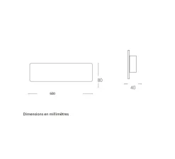 Applique*Nedgis Applique, Vertbois, plâtre, prêt à peindre, Anaïs L, , LED, 3000-4000K, 2200 lm, L60cm, H8cm - blanc