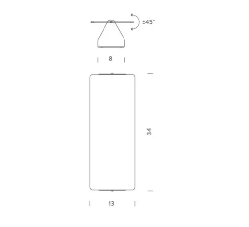 Applique, Volet Pivotant Double, Charlotte Perriand, aluminium, L34cm, H13cm - Nemo Lighting