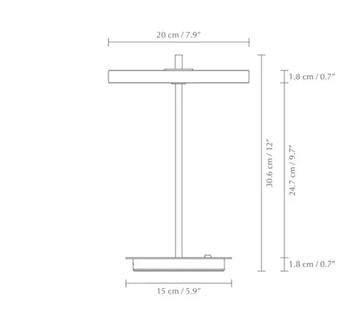 Lampe*Umage Baladeuse, Asteria Move, , LED, 3000K, 5-100lm, Ø20cm, H30,6cm - vert forêt
