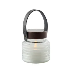 Baladeuse, d'extérieur, Aston Solar Jar, marron, noir, IP44, LED, Ø12cm, H12cm - Sirius
