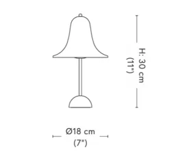 Lampe|Enfants*Verpan Baladeuse d'extérieur, Pantop 23, USB-C, , IP44, Ø18cm, H30cm - bleu sarcelle foncé