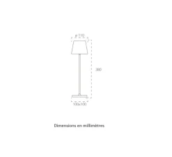 Lampe*Nedgis Baladeuse, Drink, , IP54, LED, dim, 3000K, 190 lm, Ø11cm, H38cm - noir
