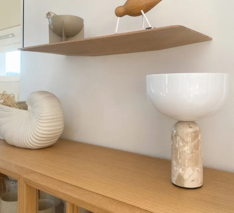 Lampe*New Works Baladeuse, Kizu, , LED, 2700K, 200lm, Ø18cm, H24cm - Marbre kunis breccia
