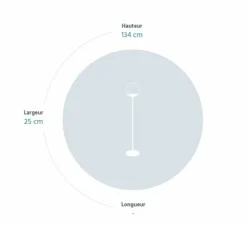 Lampadaire*Fermob Baladeuse, Lampadaire, Mooon !, acapulco, LED, 3000-6000K, 500lm, dim, IP44, Ø25cm, H134cm - bleu