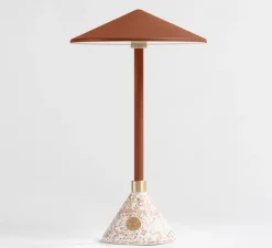 Baladeuse, Lampe sans fil AURORE, Orange terre cuite, base OFEL, IP 44, LED, dim, 2700K, 250 lm, Ø18cm, H30cm - JURIE & JARRE