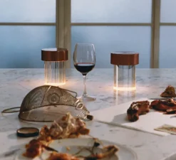 Baladeuse, Last Order, transparent fluté et laiton poli, IP55,LED, 2700K, 200lm, Ø11cm, H14,2cm - Flos