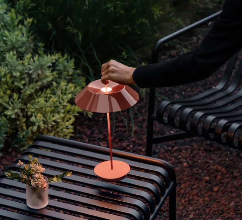 Lampe*Vibia Baladeuse, Mayfair Mini, , LED, dim, 2700k, 175 lm, IP20, Ø20cm, H38cm - rouge terre