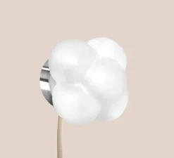 Baladeuse murale, Mimosa, blanc, chrome, Ø16,7cm, H14,7cm - Margaux Keller Collections