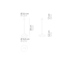 Baladeuse, Pina, blanc, IP54, LED, dim, 2200-2700-3000K, 245 lm, Ø10,5cm, H29cm - Zafferano