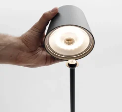 Lampe*Zafferano Baladeuse, Poldina, , avec piquet, IP54, LED, dim, 2200-3000K, 256 lm, Ø11cm, H60cm - corten