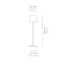 Lampe*Zafferano Baladeuse, Poldina Micro, , IP65, LED, dim, 2200-3000K, 195 lm, Ø7cm, H27,5cm - noir