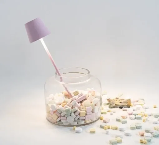 Baladeuse, Poldina Micro, rose, IP65, LED, dim, 2200-3000K, 195 lm, Ø7cm, H27,5cm - Zafferano