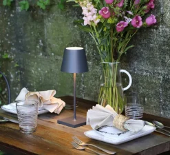 Baladeuse, Poldina Mini, gris foncé, IP65, LED, dim, 2200-3000K, 234-256 lm, Ø11cm, H30cm - Zafferano