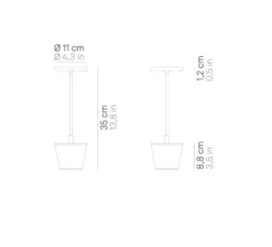 Lampe*Zafferano Baladeuse, Poldina Reverso, , IP54, LED, dim, 2200-2700-3000K, 241-250-262 lm, Ø11cm, H35cm - Corten