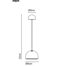 Baladeuse, Sips, blanc, argent, IP43, LED, dim, 2700K, 327 lm, Ø9cm, H31cm - Marset