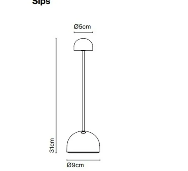 Baladeuse, Sips, blanc, argent, IP43, LED, dim, 2700K, 327 lm, Ø9cm, H31cm - Marset