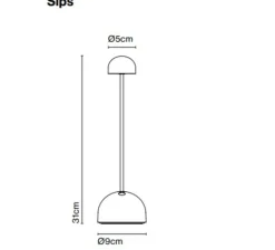 Lampe*Marset Baladeuse, Sips, , IP43, LED, dim, 2700K, 327 lm, Ø9cm, H31cm - marron chocolat, or
