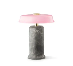 Lampe*Design by us Baladeuse, Trip No.2 , , IP44, LED, dim, 2700K, Ø18cm, H22cm - Rose brillant, Marbre gris