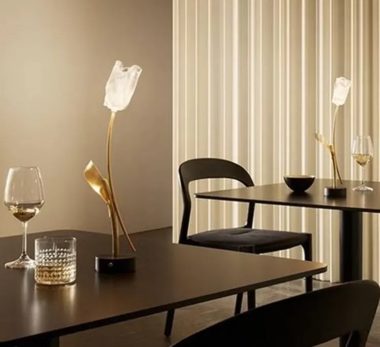 Baladeuse, Tulip Battery, noir, LED, dim, 3000K, 150 lm, L8,5cm, H38cm - Slamp