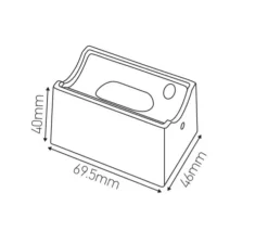 Accessoires|Plafonnier & Spot*Zangra Base pour applique murale S14d, tube, , L7cm, H4cm, l4.6cm - noir