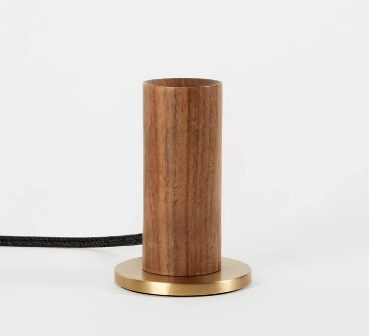 Base pour lampe, Knuckle, noyer, laiton, Ø8,5cm, H12,5cm - Tala