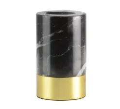 Base pour lampe, romance, Marbre noir, Ø7cm, H11,5cm - MITB - Message in the bulb