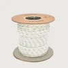 Interrupteur|Prise*Fontini Bobine de câble textile tressé 50 mètres, Garby, Blanc, 3x1,5mm² -