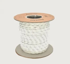 Bobine de câble tressé en fibre de verre 50 mètres, Garby, Blanc, 3x2,5mm² - Fontini