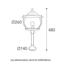 Lampadaire*Moretti Luce Borne, Betulle 2064, , IP44, Ø26cm, H48cm - Laiton vieilli, cuivre