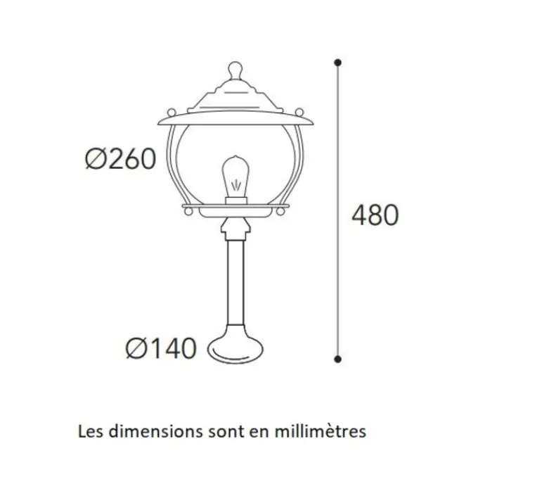 Lampadaire*Moretti Luce Borne, Betulle 2064, , IP44, Ø26cm, H48cm - Laiton vieilli, cuivre