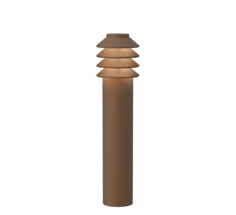 Lampadaire*Louis Poulsen Borne, Bysted Garden longue, , IP65, LED, 2700K, lm, Ø13,2cm, H53,4cm - Corten