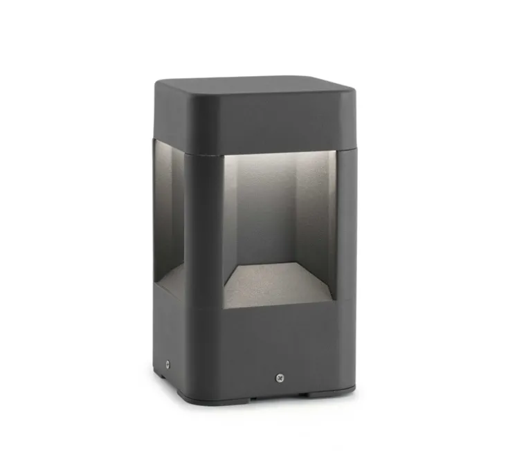 Borne de jardin, Naya, gris, LED, 3000K, 120lm, H20,5cm, L12cm- FARO