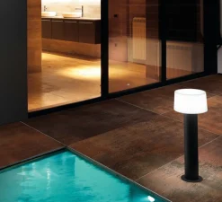 Lampadaire*Faro Borne d'extérieur, MUFFIN, , H55,9cm - gris anthracite